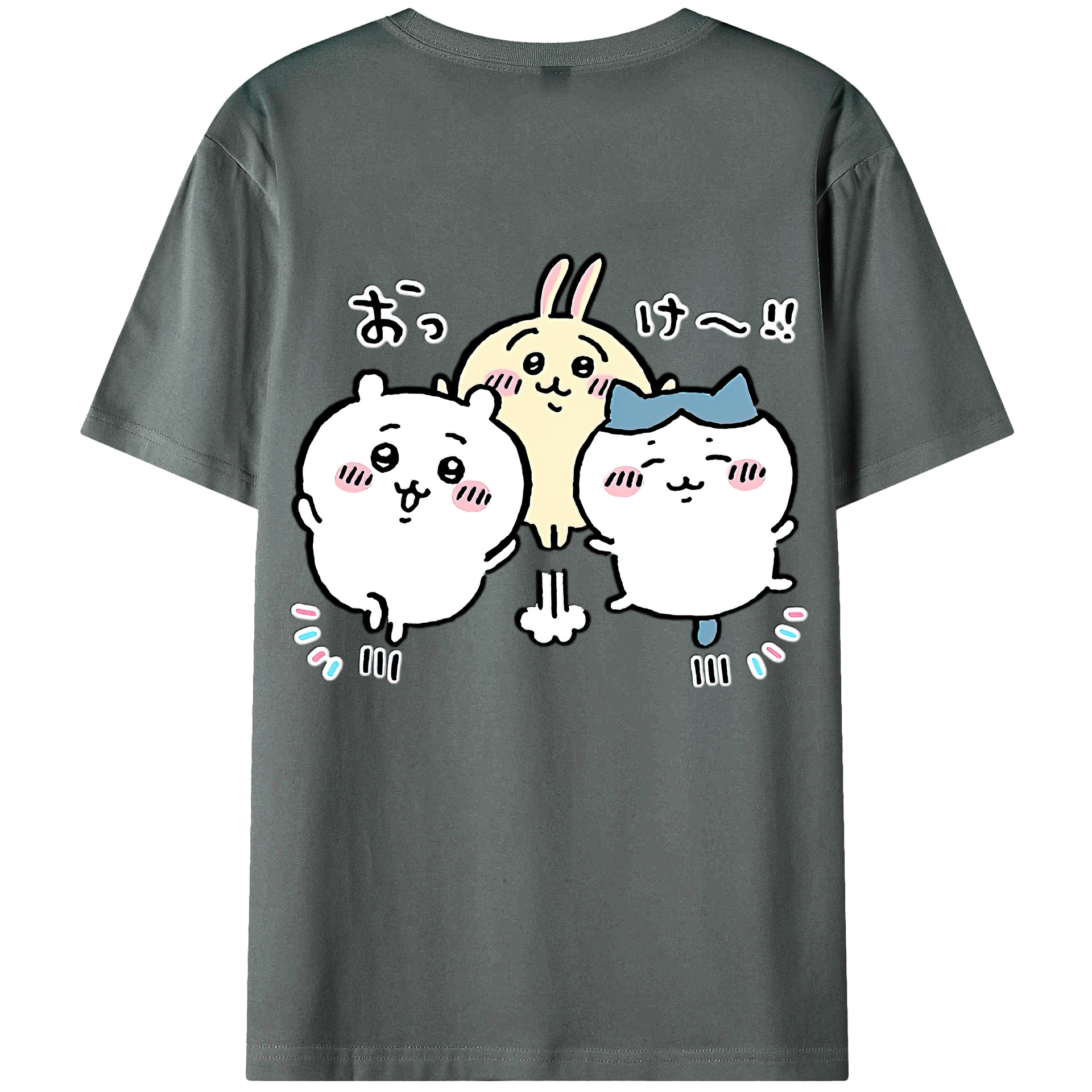 （画像用） ちいかわ ちいかわ Chii-kawa chiikawa 綿100％ メンズ半袖Tシャツ（バックプリント） 通気性
